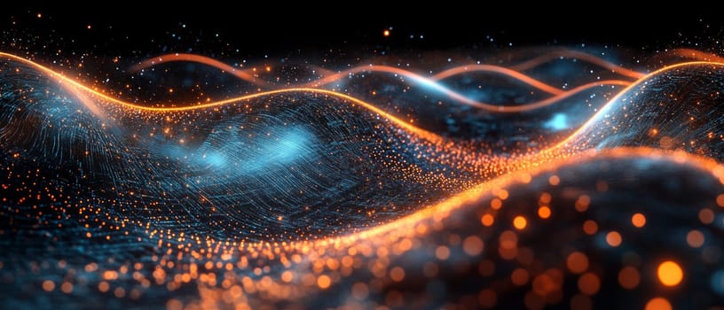 A series of overlapping holographic data streams, each representing parallel quantum states. Glowing lines and particle effects emphasize the concept of superposition in a digital ecosystem.