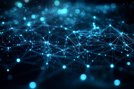 A holographic web with glowing nodes representing different consumer profiles, each connected by lines of light.