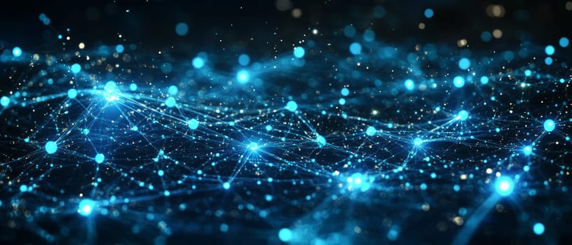 A holographic web with glowing nodes representing different consumer profiles, each connected by lines of light.