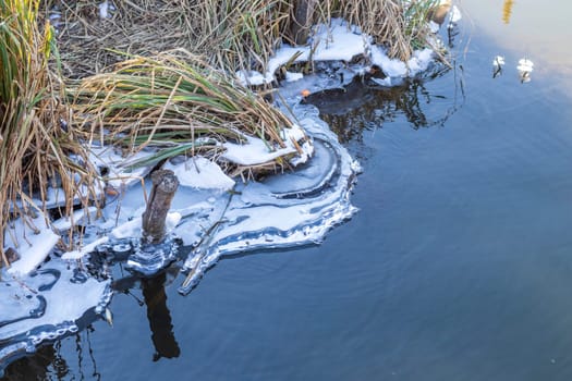 Shot of the frozen pond