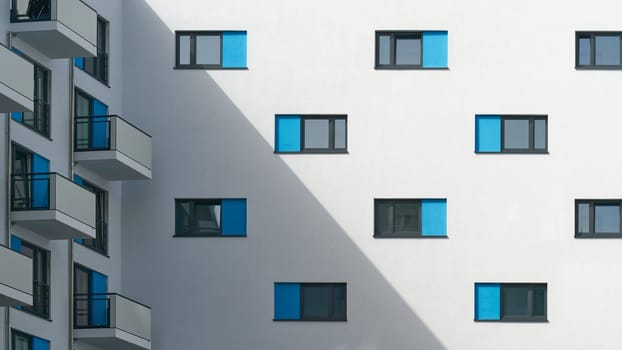 Backyard in Berlin, Germany with many windows and balconies