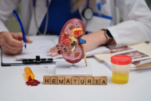 A medical professional thoroughly examines the implications of hematuria, emphasizing the importance of kidney health