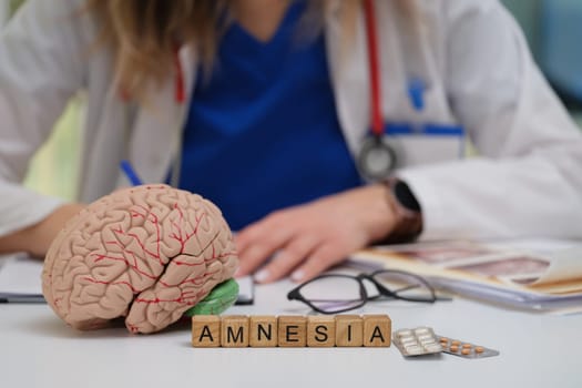 This is a thoughtprovoking image that explores the complex and intriguing theme of amnesia in a medical context