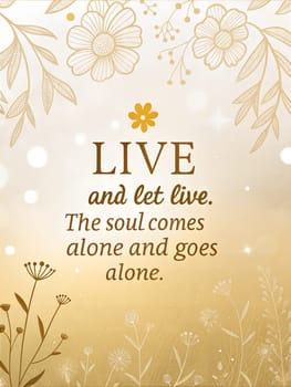 A beautiful artistic typography design featuring an inspirational quote, perfect for motivational and spiritual contexts. An artistic typography design featuring an inspirational Jain quote