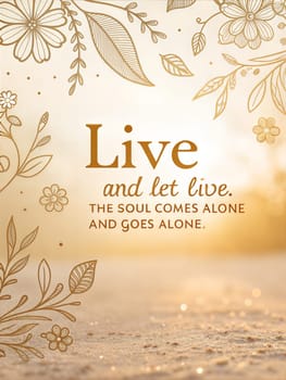 A beautiful artistic typography design featuring an inspirational quote, perfect for motivational and spiritual contexts. An artistic typography design featuring an inspirational Jain quote