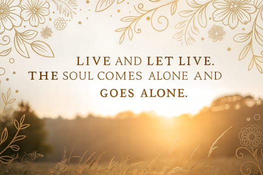 A beautiful artistic typography design featuring an inspirational quote, perfect for motivational and spiritual contexts. An artistic typography design featuring an inspirational Jain quote