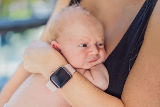 A mother lovingly embraces her newborn baby, holding them close to her chest. A tender moment of warmth, security, and deep maternal love, symbolizing bonding, comfort, and the unbreakable connection between mother and child.