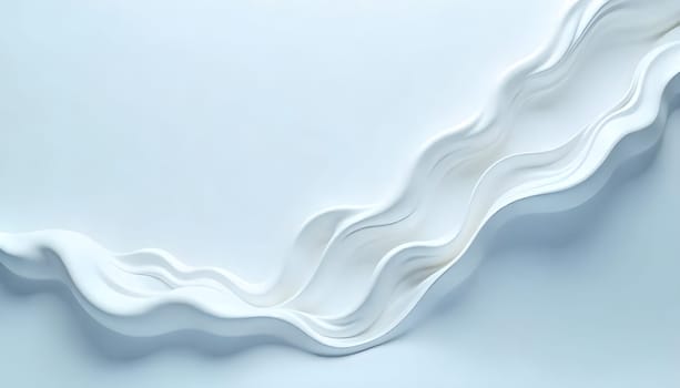 Abstract Fluid White Waves in Pastel Minimalistic Design. Creative abstract composition of flowing white forms with warm orange highlights, perfect for modern design concepts and artistic backgrounds.