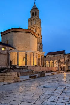 Magnificent ancient stone constructions that stand out in Split city.Tourist sites full of history. Split City declared World Heritage Site.Images for travel and tourism agencies. Copy space