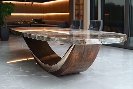Design table with marble countertop