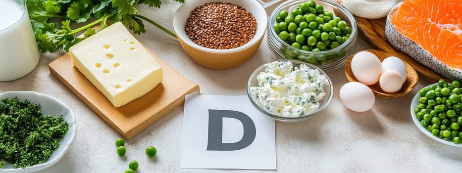products containing vitamin D. Selective focus. food.