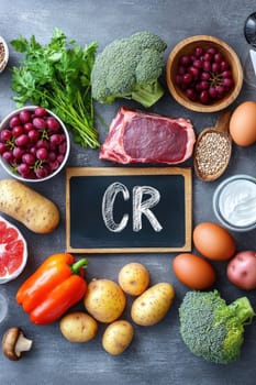 different products containing chromium. Selective focus. food.