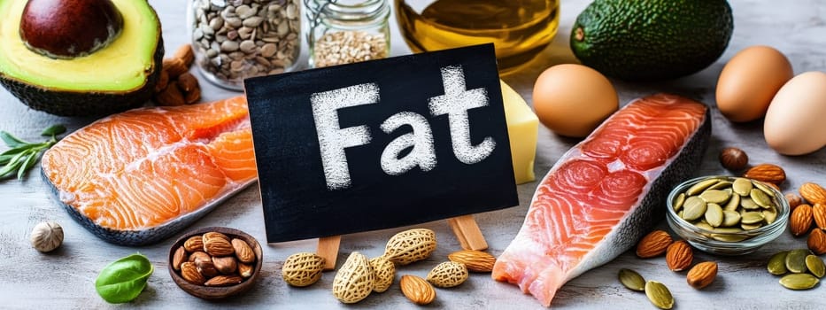 different products containing fat. Selective focus. food.