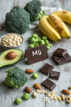 different products containing magnesium. Selective focus. food.