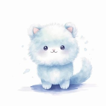 Cute kawaii animal cartoon character isolated on the white background, created with generative AI