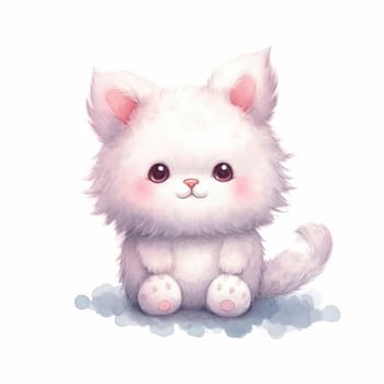 Cute kawaii animal cartoon character isolated on the white background, created with generative AI