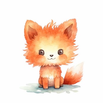 Cute kawaii animal cartoon character isolated on the white background, created with generative AI