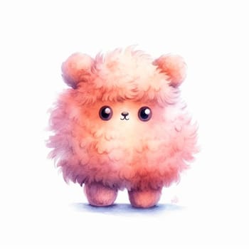 Cute kawaii animal cartoon character isolated on the white background, created with generative AI