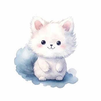 Cute kawaii animal cartoon character isolated on the white background, created with generative AI