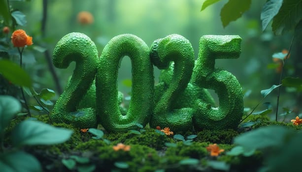3d number 2025 for New Year celebration party, calendar or holiday poster. Generated AI.