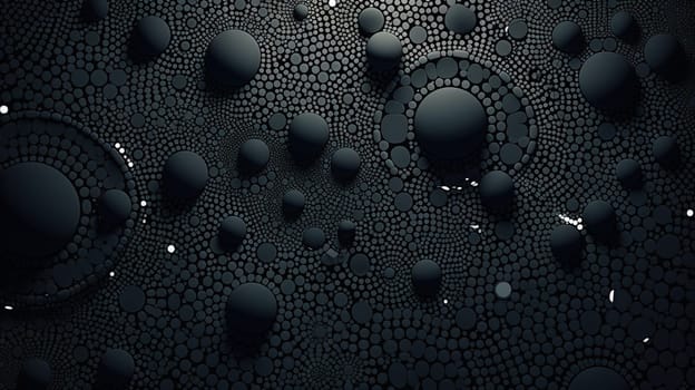 Abstract background with dotted fractal ornament and science styled cellular mesh. Generated AI.