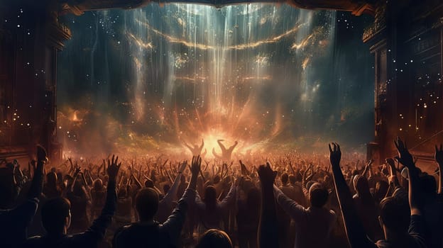 People dancing on the night party in club. Happy crowd having fun dancing with music. Generated AI