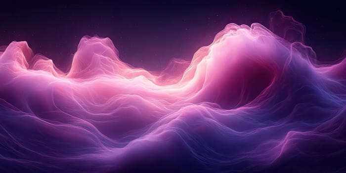 Swirling clouds of pink and purple create an ethereal landscape that evokes a sense of calm and wonder, reminiscent of twilight mysteries in the universe.