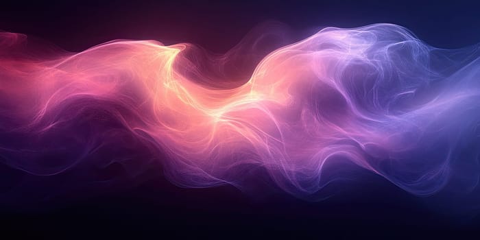 Swirling patterns of vivid colors intertwine in a fluid motion against a dark background. The radiant hues blend seamlessly to create a captivating visual atmosphere.