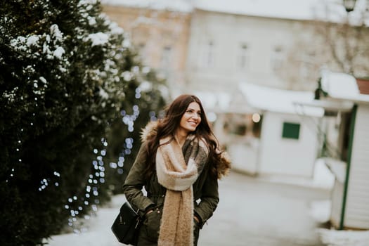Pretty young woman on a cold winter day