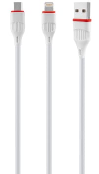 Flexible and durable micro USB to Lightning cable, Provides reliable charging and fast file transfer.