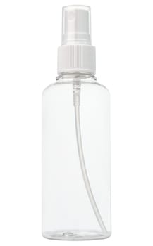 Compact plastic bottle with convenient sprayer. Suitable for water, disinfectants, liquids.