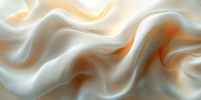 The soft white fabric cascades gracefully, illuminated by gentle natural light, showcasing smooth textures and delicate waves that evoke a sense of calm and tranquility.