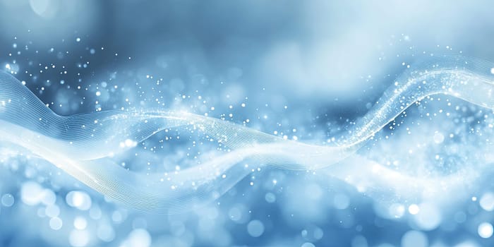 Soft blue waves undulate gracefully, scattered with shimmering light that evokes a tranquil atmosphere, perfect for relaxation and calm moments.
