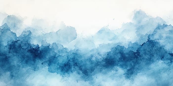 A beautiful blending of different shades of blue creates a dreamy atmosphere, evoking imagery of clouds gently drifting in a serene sky at early dawn.