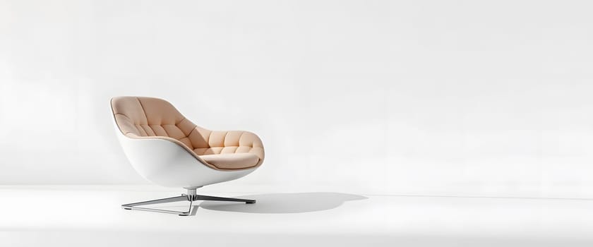 A clean white background with a stylish armchair positioned on the right. Perfect for modern interior design, furniture, or lifestyle-themed projects
