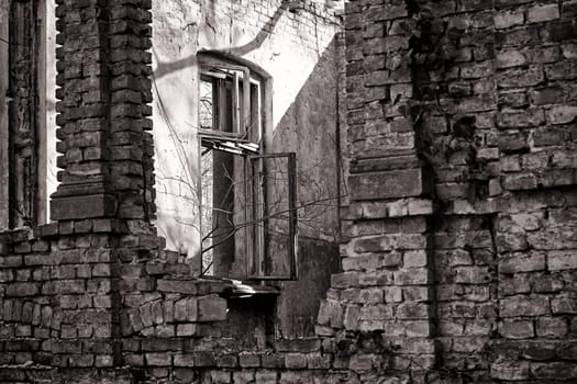 old dilapidated ruin of a villa