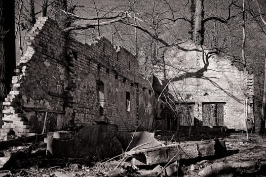 old dilapidated ruin of a villa