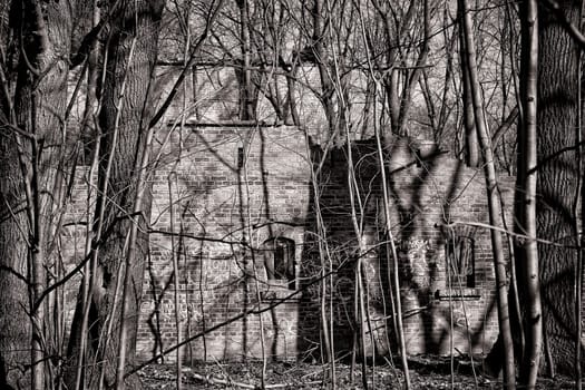 old dilapidated ruin of a villa
