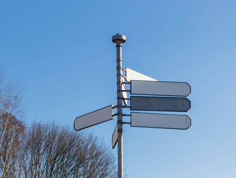 Close up shot of directional signboards