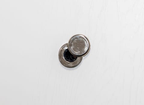 Close up shot of the door peephole