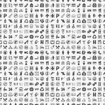 seamless doodle public sign pattern
