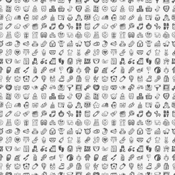 seamless doodle baby pattern