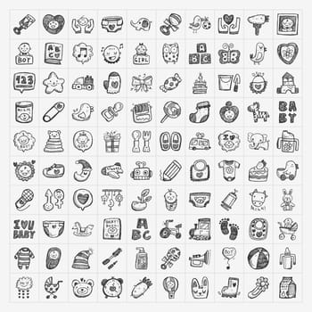 doodle baby icon sets