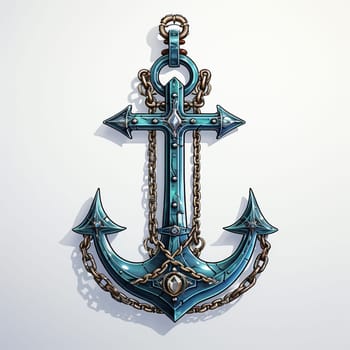 Cartoon style anchor isolated on the white background, created with generative AI