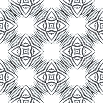 Hand drawn green mosaic seamless border. Black and white radiant boho chic summer design. Mosaic seamless pattern. Textile ready Actual print, swimwear fabric, wallpaper, wrapping.