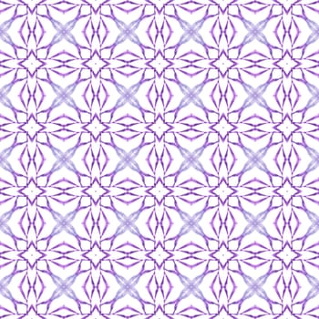 Hand painted tiled watercolor border. Purple fair boho chic summer design. Textile ready immaculate print, swimwear fabric, wallpaper, wrapping. Tiled watercolor background.