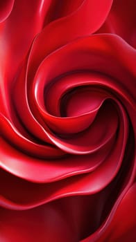 Swirls of deep red rose petals create a striking visual display, highlighting the smooth texture and vibrant hue. The arrangement exudes elegance and charm.