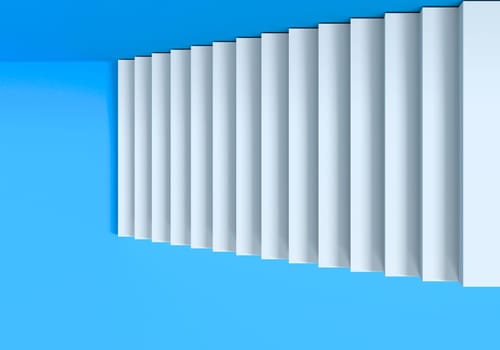 Stairs on a blue background. Business growth concept and the path to success