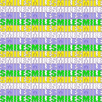Bright playful funny seamless pattern with quote word smile