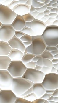 An intricate design featuring a series of interconnected hexagons creates a fluid pattern. The soft colors and gentle curves evoke a sense of calm and harmony.